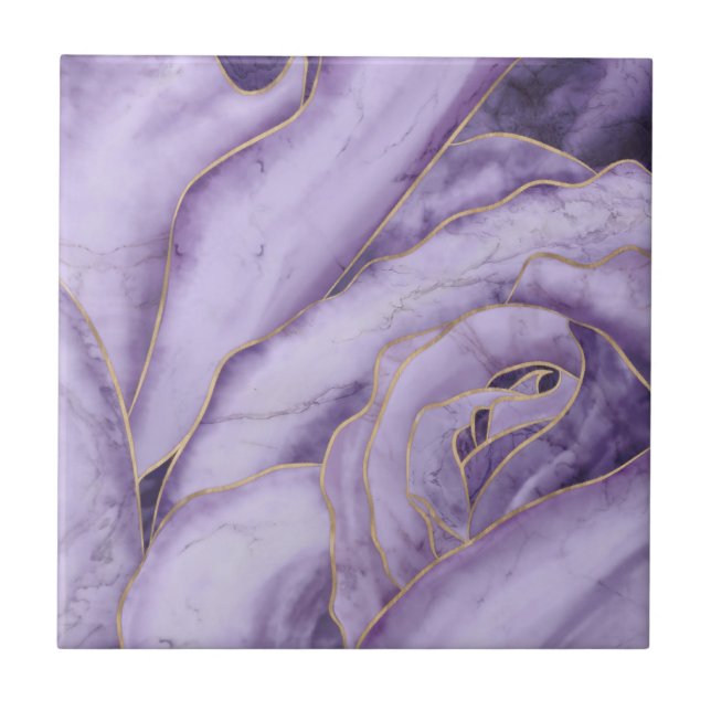 Lavender Marble Rose Tile (Front)