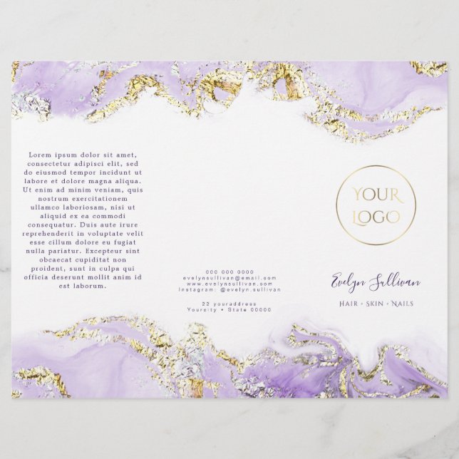 lavender marbling design brochure (Front)