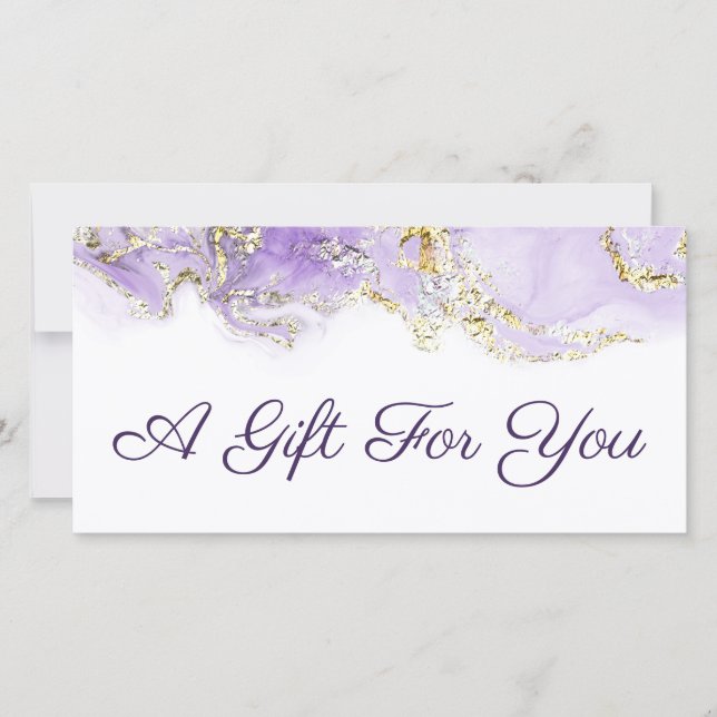 lavender marbling design gift certificate (Front)