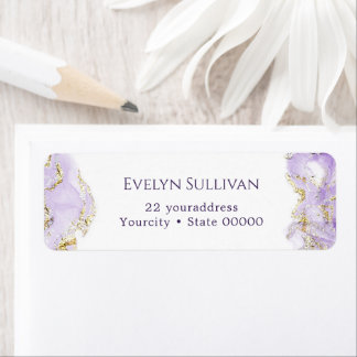 Lavender marbling Return Address Label