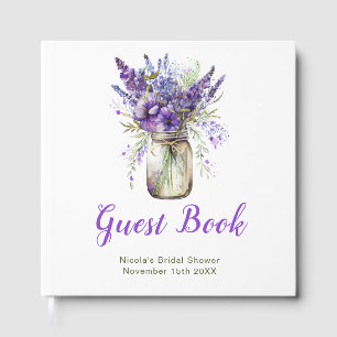 Lavender Mason Jar Bridal Shower Guest Book