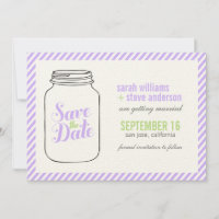 Lavender Mason Jar Monogram Save The Date