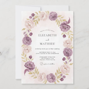 Lavender Mauve Painted Wedding Invitation