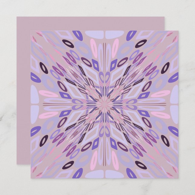 Lavender Mauve Pink Purple Geometric Abstract Art  Card (Front/Back)