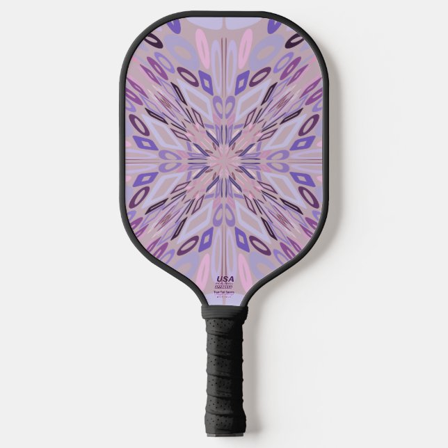 Lavender Mauve Pink Purple Geometric Abstract Art  Pickleball Paddle (Front)