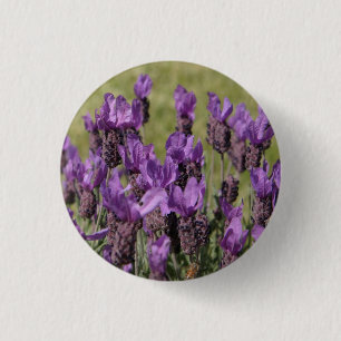 Lavender Meadow Flowers 3 Cm Round Badge