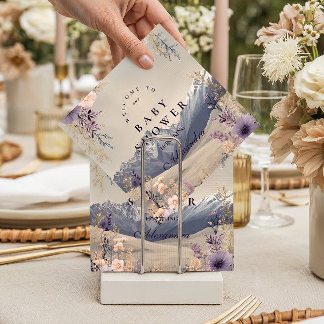 Lavender Meadow Peaks Baby Shower Napkin (Creator Uploaded)