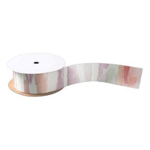 Lavender Melon Pink White Stripes Birthday Satin Ribbon