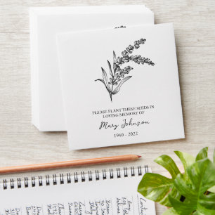 Lavender Memorial Funeral Seed Envelope