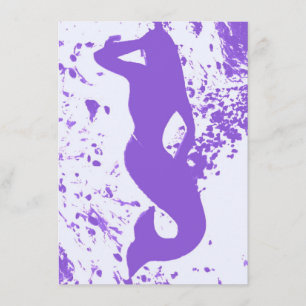 lavender mermaid looking ahead invitation