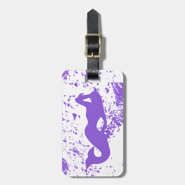 lavender mermaid luggage tag (Front Vertical)
