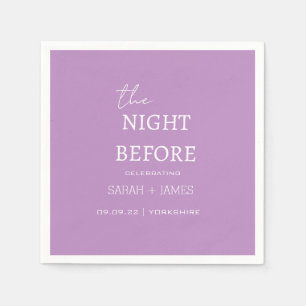 Lavender Minimalist the Night Before Wedding Napkin