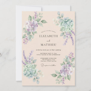 Lavender Mint Botanical Floral Wedding Invitation
