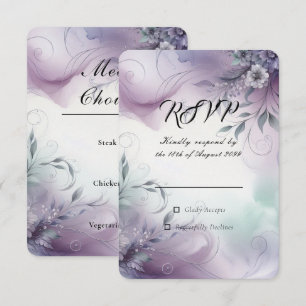 Lavender Mist and Watercolor Whispers Wedding RSVP Card