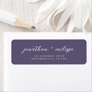Lavender Modern Calligraphy Script Wedding Address