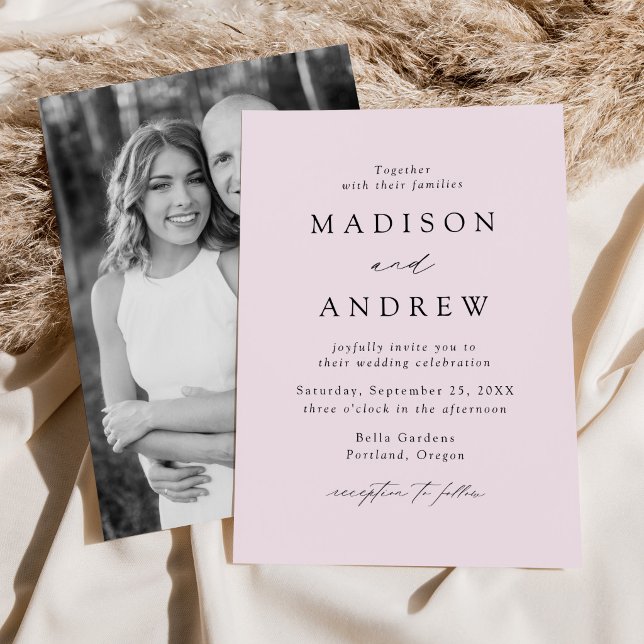 Lavender Modern Elegance Photo Wedding Invitation (Creator Uploaded)