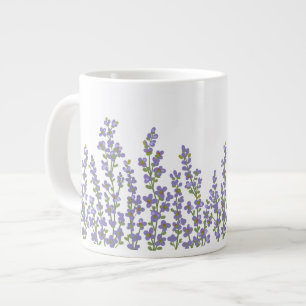 Lavender Modern  Floral Blooms  Large Coffee Mug