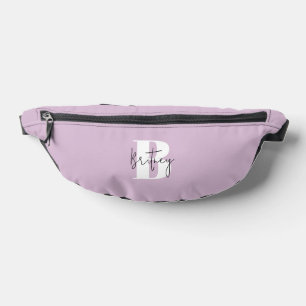 Lavender Modern Minimalist Monogrammed Bum Bags