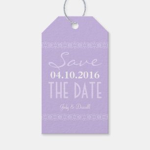Lavender Modern Save The Date Wedding Favour Tags