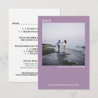 Lavender Modern Simple Minimalist Photo Wedding