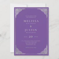lavender Modern Simplistic Wedding Invitation