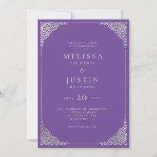 lavender Modern Simplistic Wedding Invitation