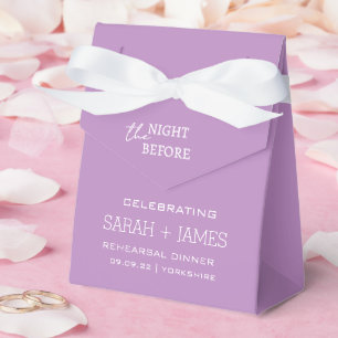 Lavender Modern the Night Before Rehearsal Dinner Favour Box