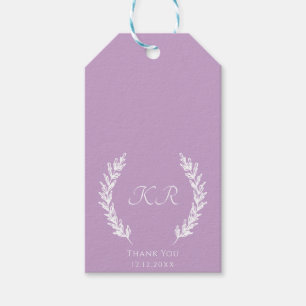 Lavender Monogram Elegant Modern Wedding Gift Tags