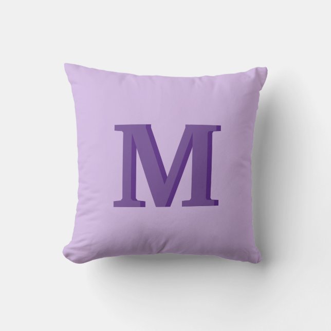 Lavender Monogram Initial  Cushion (Front)