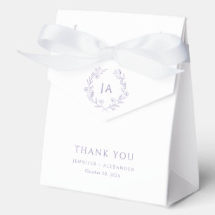 Lavender Monogram Wedding Favour Box
