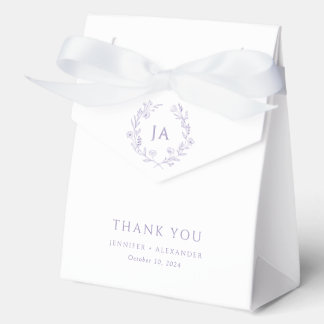 Lavender Monogram Wedding Favour Box