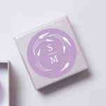 Lavender Monogram Wedding Stickers<br><div class="desc">A modern yet elegant purple monogram wedding sticker features unique lavender line art. Use the template fields to customise the bride and groom's initials. Customise the colour to suit your wedding theme. Perfect for wedding favours and envelope seals. To see more minimalist stickers like this visit www.zazzle.com/dotellabelle Line art and...</div>