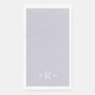 Lavender Monogram White Text Napkin
