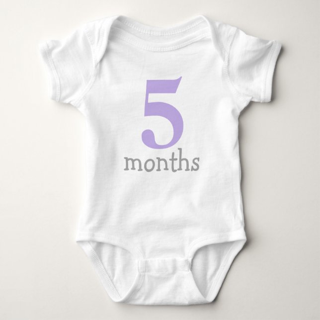 Lavender Monthly Milestones Baby Baby Bodysuit (Front)