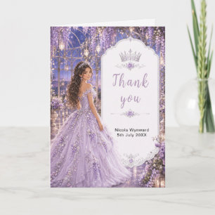 Lavender Moonlit Conservatory Sweet Sixteen Thank You Card