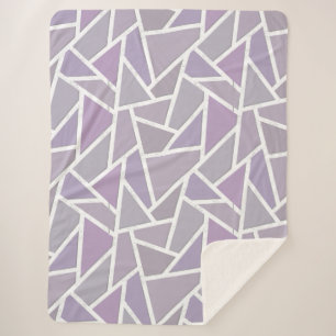 Lavender mosaic pattern sherpa blanket
