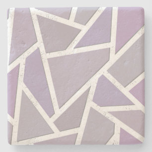 Lavender mosaic pattern stone coaster