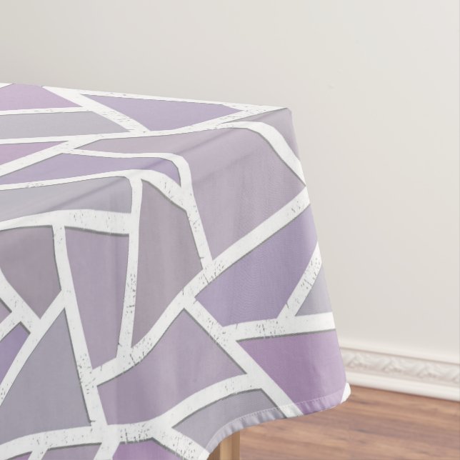 Lavender mosaic pattern tablecloth (In Situ)