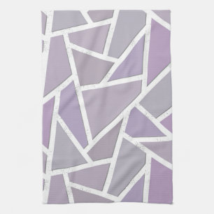 Lavender mosaic pattern tea towel