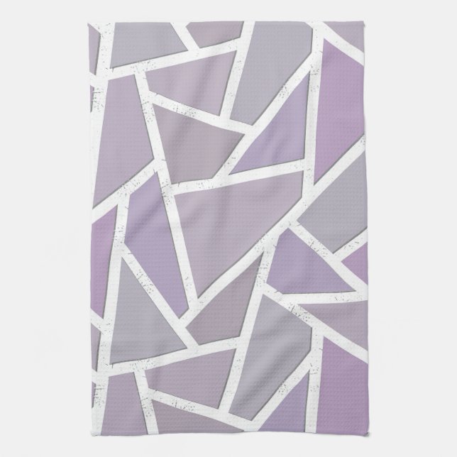 Lavender mosaic pattern tea towel (Vertical)