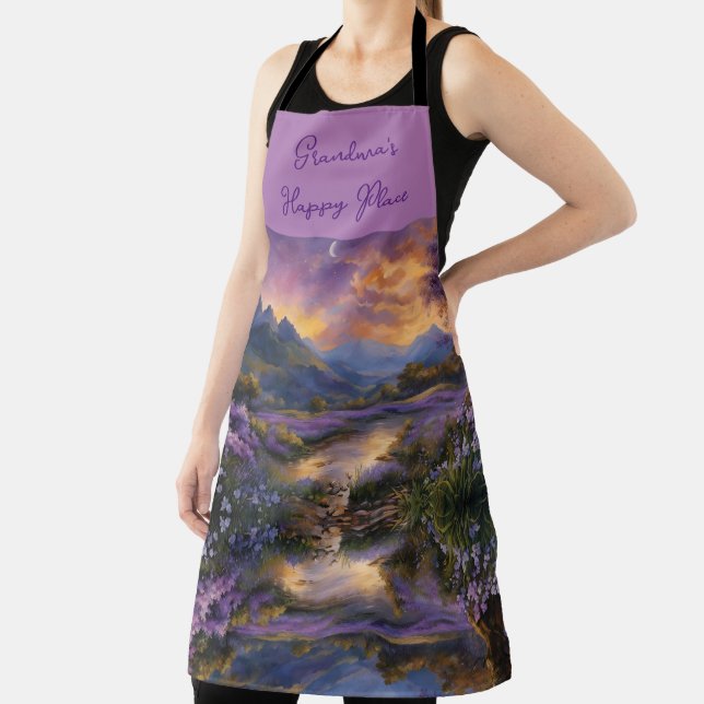 Lavender Mountain Valley at Dawn Apron (Insitu)