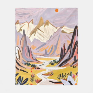 Lavender Mountains Fleece Blanket