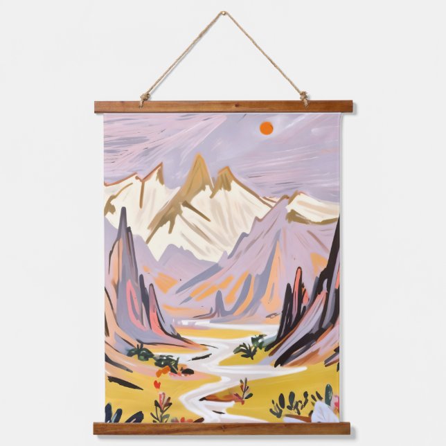 Lavender Mountains Hanging Tapestry (Front)