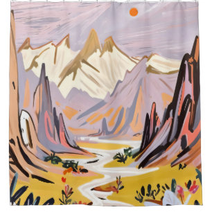 Lavender Mountains Shower Curtain