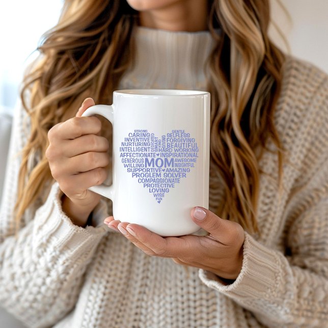 Lavender Mum Heart Word Cloud Mug (Creator Uploaded)