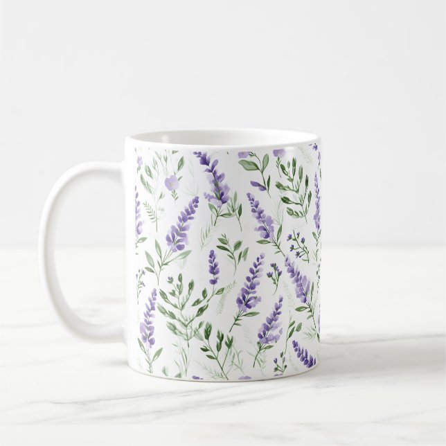 Lavender Natural Pattern Coffee Mug (Left)