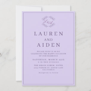Lavender nature inspired floral spring wedding invitation