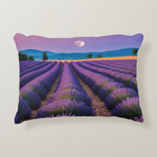 Lavender Nature Outdoors Landscape Calm Peaceful Decorative Cushion