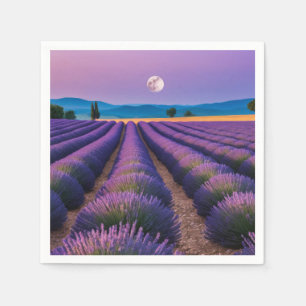 Lavender Nature Outdoors Landscape Calm Peaceful  Napkin