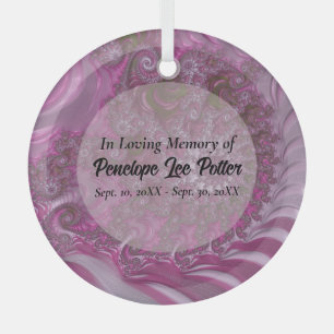 Lavender Nautilus Fractal Memorial Suncatcher Glass Tree Decoration